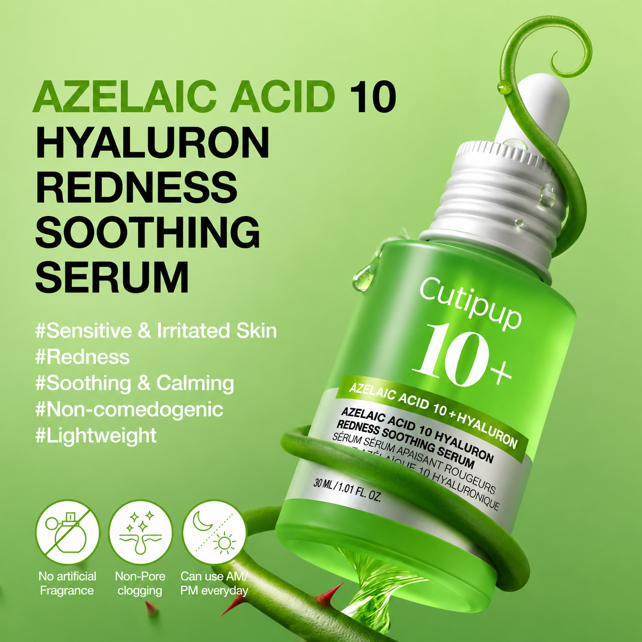 AZELAIC ACID 10 HYALURON REDNESS SOOTHING SERUM