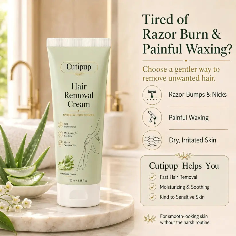 Cutipup Natural Gentle Hair Removal Cream | For Women & Men, Sensitive Skin