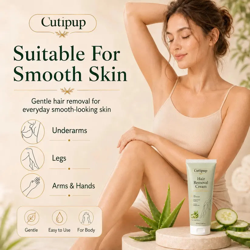 Cutipup Natural Gentle Hair Removal Cream | For Women & Men, Sensitive Skin