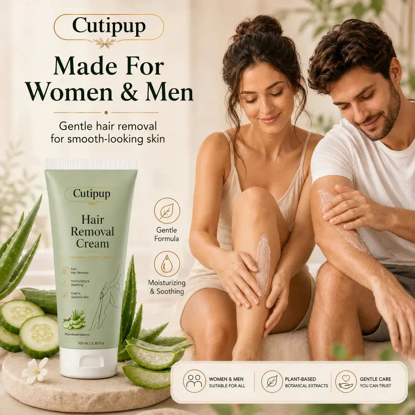 Cutipup Natural Gentle Hair Removal Cream | For Women & Men, Sensitive Skin