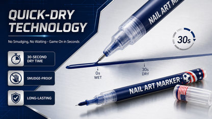 👉 Fan-Theme Nail Art Marker Set – 12 Colors DIY Game Day Nails, Quick-Dry & Beginner Friendly