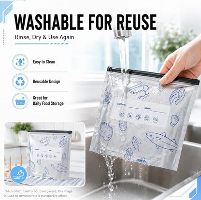 Reusable Aluminum Foil Sealable Storage Bags, 10 Pcs Aluminum foil Freezer Bags